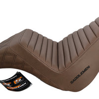 818-27-176BR NEW SADDLEMEN STEP UP BROWN SEAT FITS 2018-2025 HARLEY FLFB/S FXBR