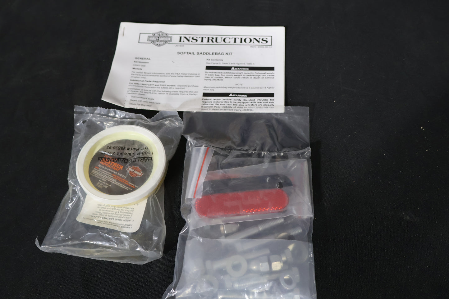 53061-00B NEW OEM 2000-2017 HARLEY-DAVIDSON SOFTAIL RIGID LOCKING SADDLEBAG KIT