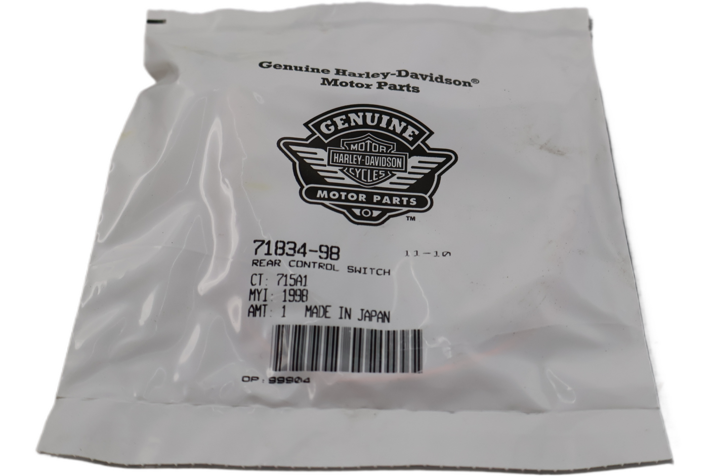 71834-98 NEW OEM 1998-2013 HARLEY-DAVIDSON TOURING REAR VOLUME SWITCH CONTROL