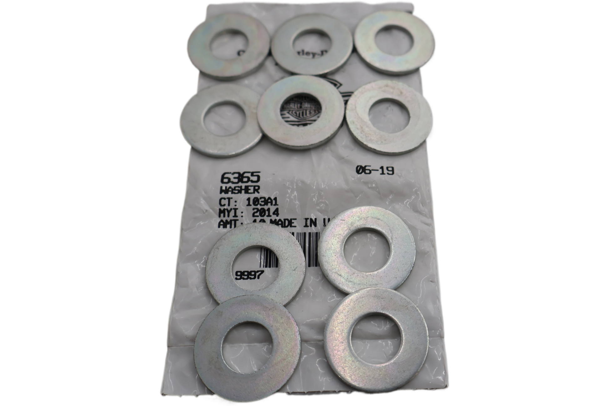 6365 NEW OEM 1985-1986 HARLEY-DAVIDSON FLAT WASHER 17/32" x 1-1/8" x 5/64" 10PK