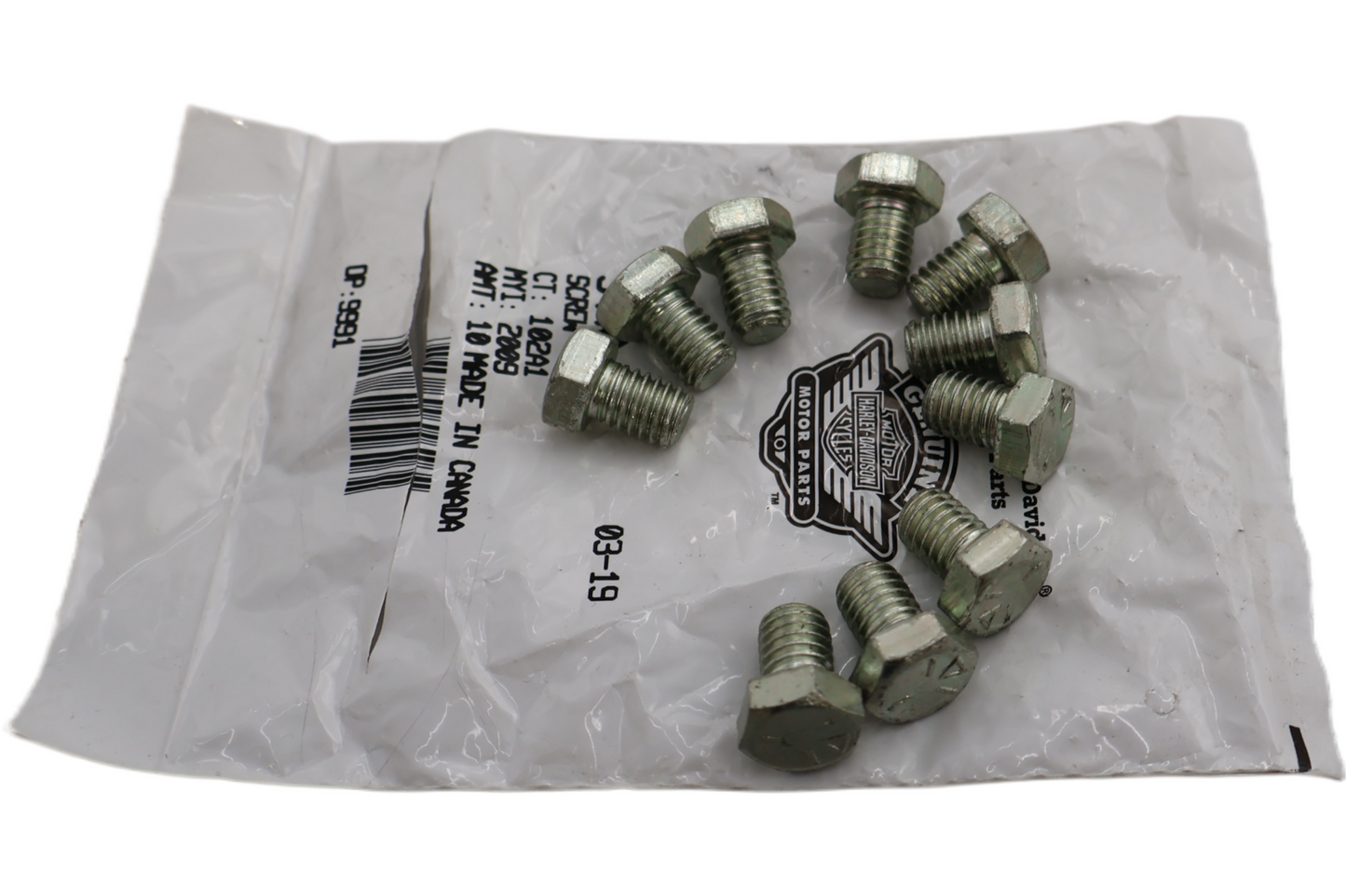 3440 NEW OEM HARLEY-DAVIDSON HEX HEAD SCREW  3/8"-16 x 1/2" PACK OF 10 3440