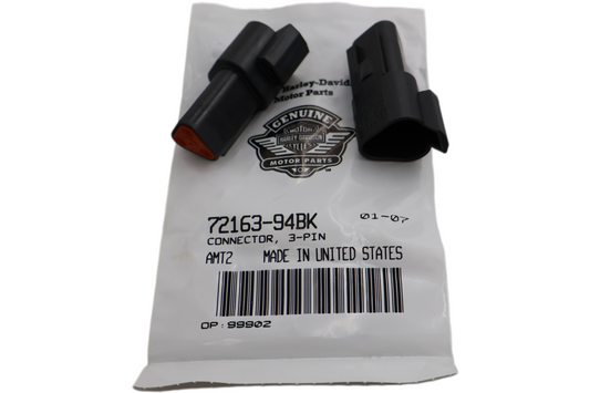 72163-94BK NEW OEM 1994-2006 HARLEY-DAVIDSON TOURING 3 PIN CONNECTOR RECEPTACLE