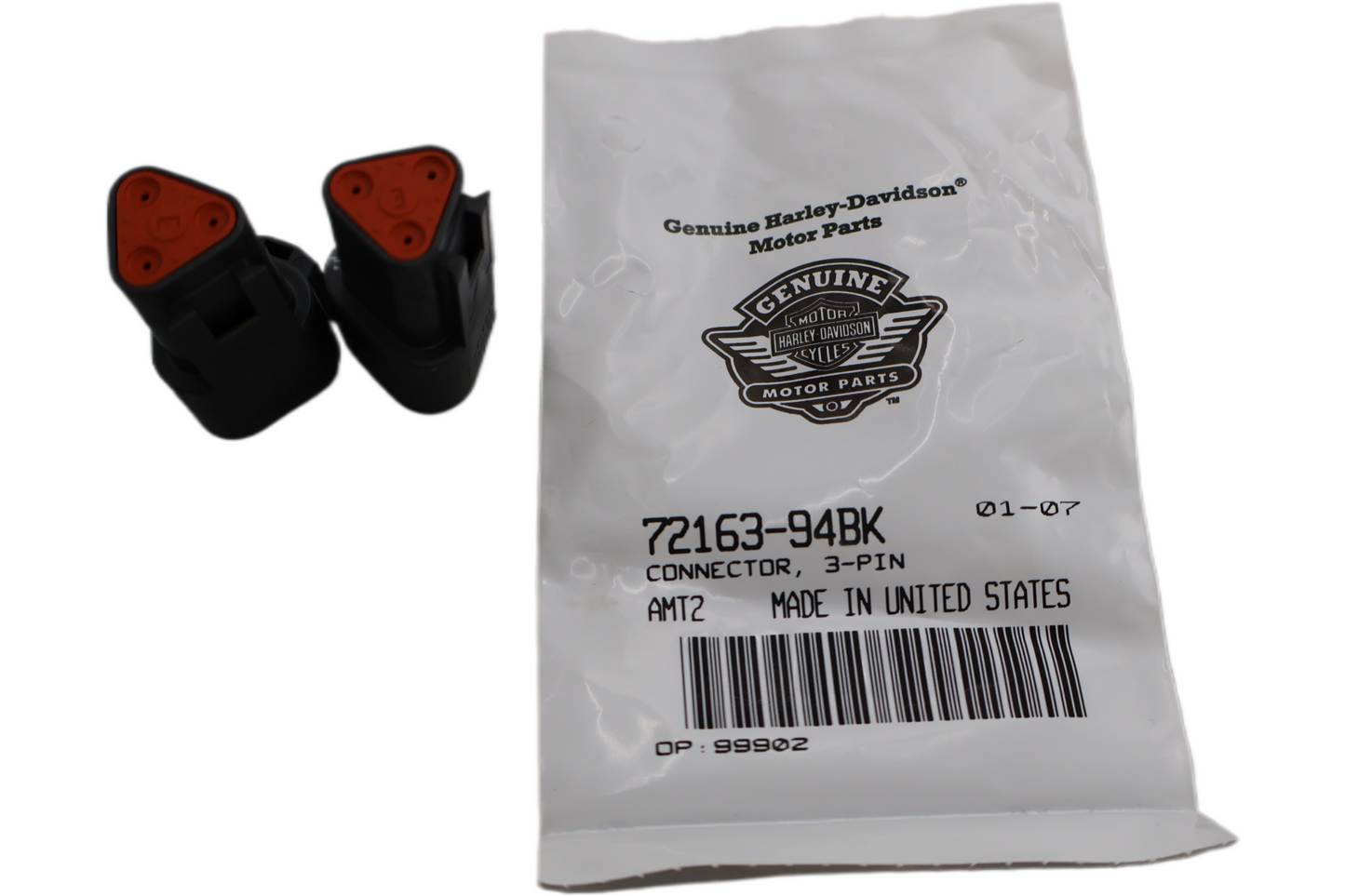 72163-94BK NEW OEM 1994-2006 HARLEY-DAVIDSON TOURING 3 PIN CONNECTOR RECEPTACLE