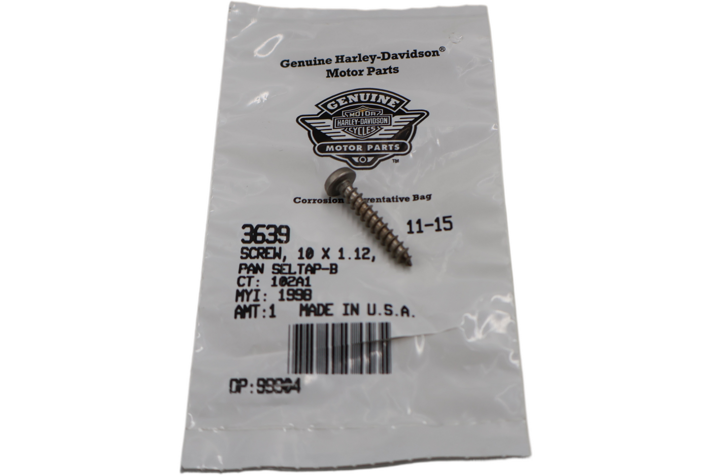 3639 NEW OEM HARLEY-DAVIDSON SELF TAPPING PANHEAD TORX SCREW no.10 x 1-1/8"