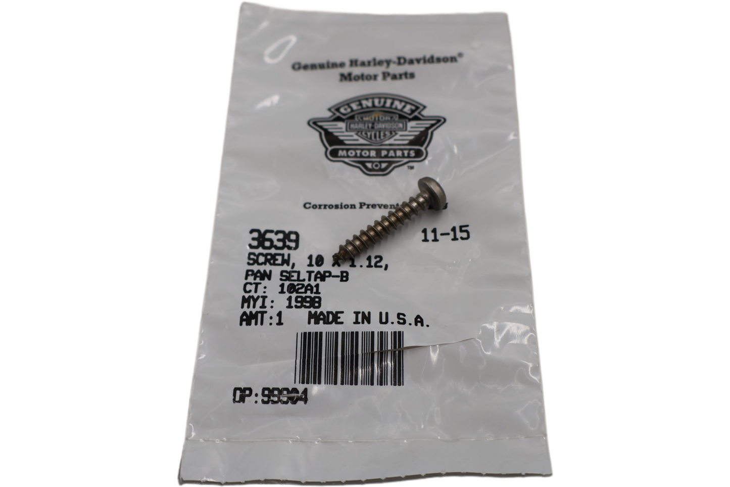 3639 NEW OEM HARLEY-DAVIDSON SELF TAPPING PANHEAD TORX SCREW no.10 x 1-1/8"
