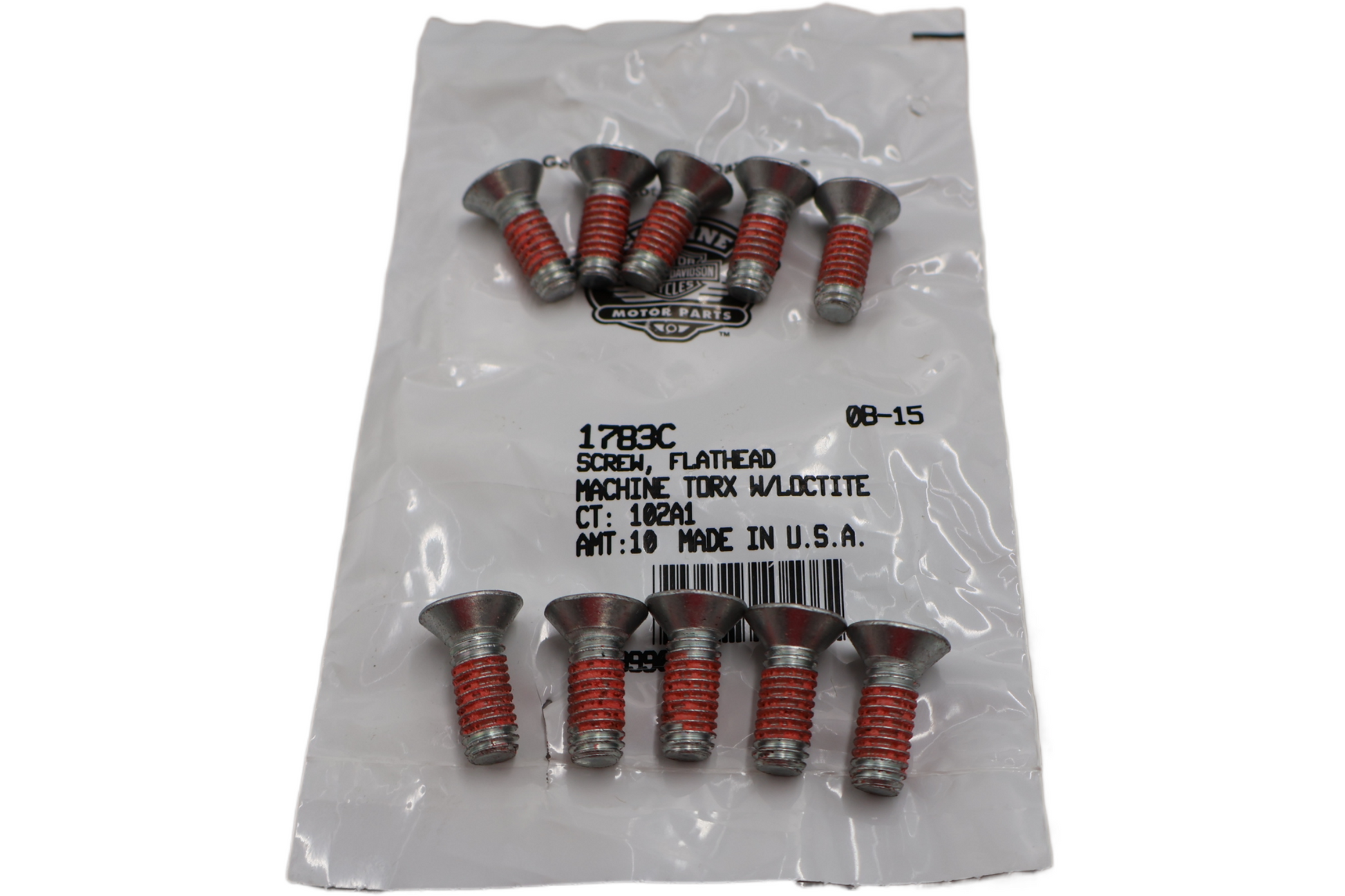 1783C NEW OEM HARLEY-DAVIDSON MACHINED SCREW FLATHEAD TORX W/LOCTITE 5/16"-18 x 7/8"