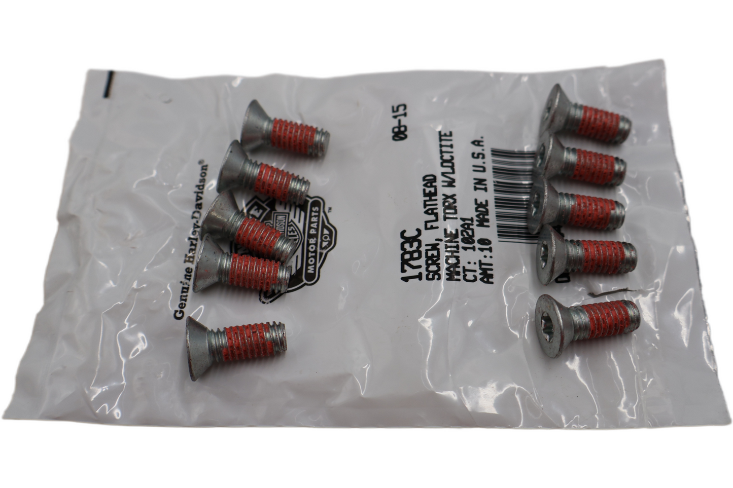 1783C NEW OEM HARLEY-DAVIDSON MACHINED SCREW FLATHEAD TORX W/LOCTITE 5/16"-18 x 7/8"