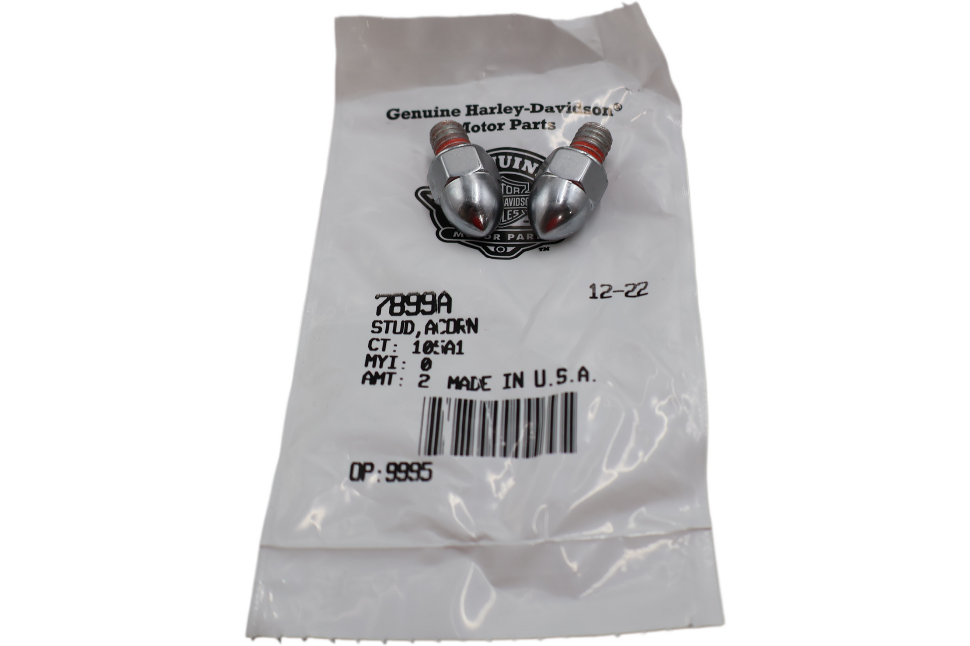 7899A NEW OEM 1999-2008 HARLEY-DAVIDSON SOFTAIL BELT GUARD ACORN STUD AMT 2