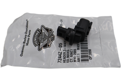 72442-05 NEW OEM 2000-2002 HARLEY-DAVIDSON HEADER 3-WAY SHROUDED 90 DEGREES
