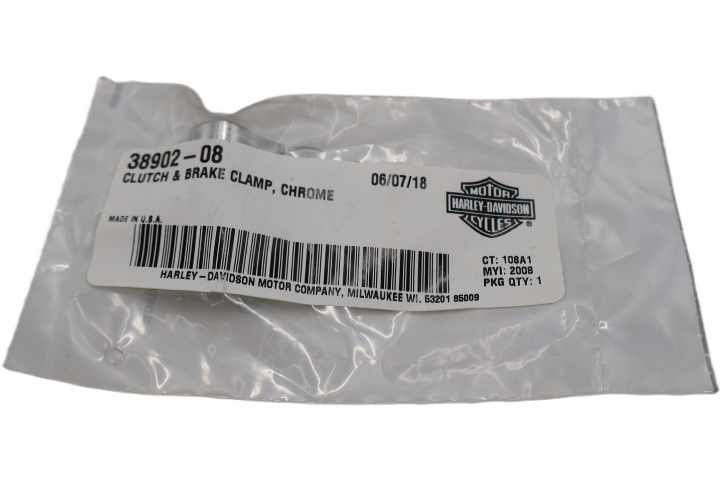 38902-08 NEW OEM 2008-2015 HARLEY-DAVIDSON SOFTAIL CLUTCH/BRAKE LINE CLAMP