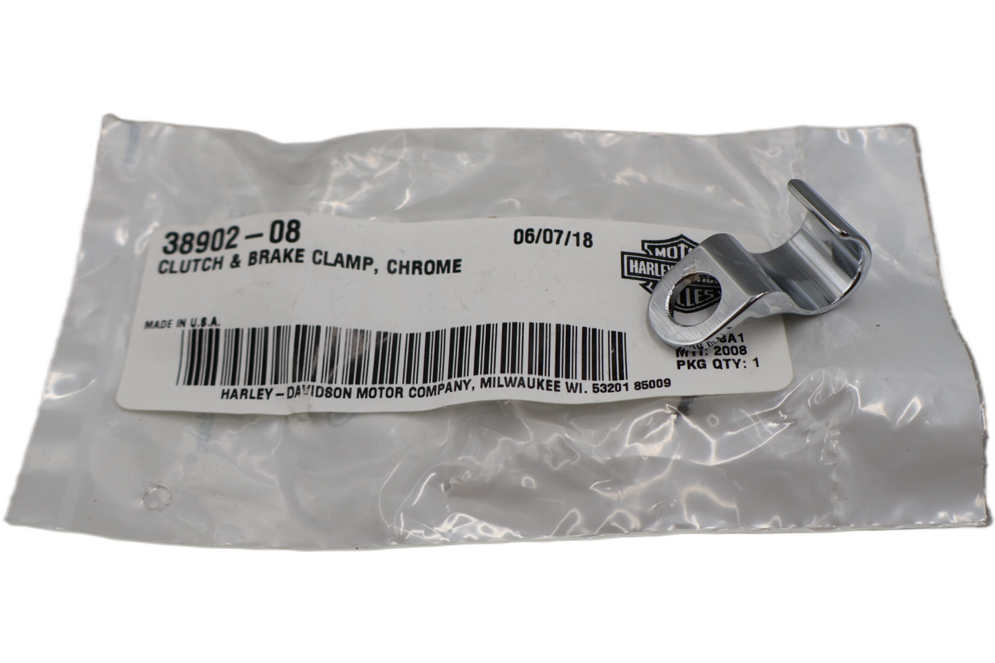 38902-08 NEW OEM 2008-2015 HARLEY-DAVIDSON SOFTAIL CLUTCH/BRAKE LINE CLAMP