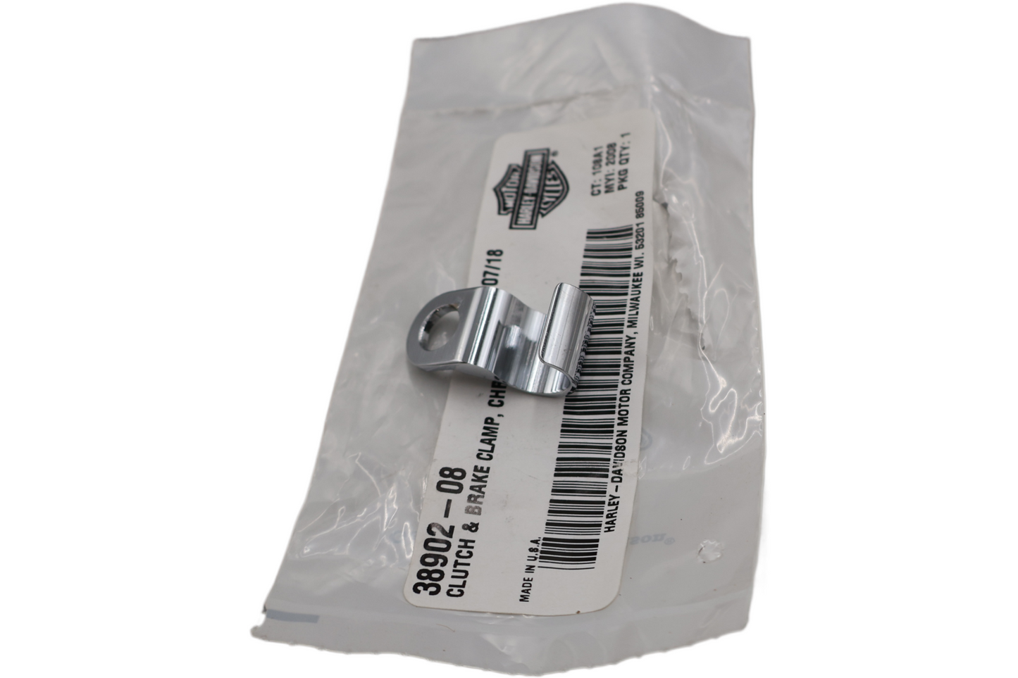 38902-08 NEW OEM 2008-2015 HARLEY-DAVIDSON SOFTAIL CLUTCH/BRAKE LINE CLAMP