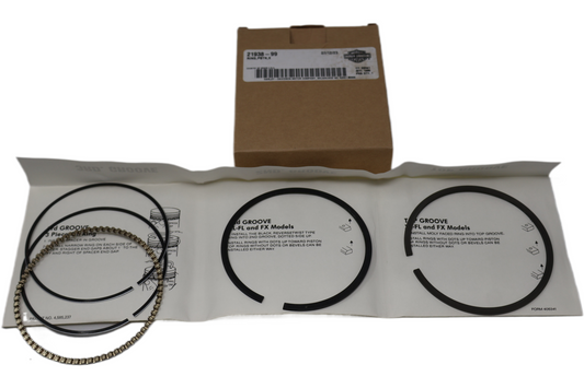 21938-99 NEW OEM 1999-2006 HARLEY-DAVIDSON TWIN CAM PISTON RING KTI +.010"