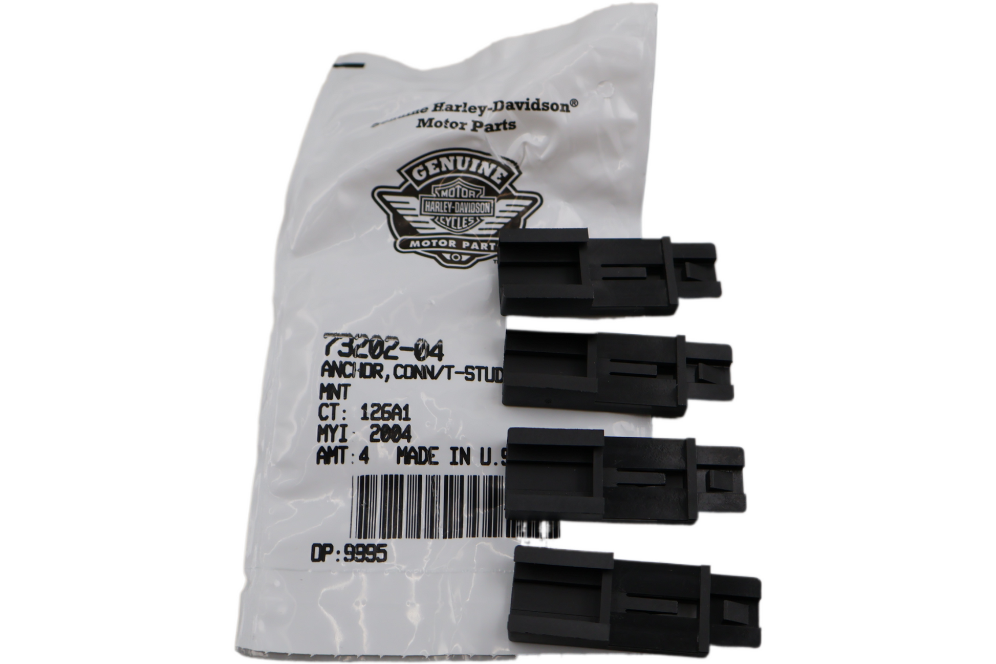 73202-04 NEW OEM HARLEY-DAVIDSON ANCHOR PACK OF 4