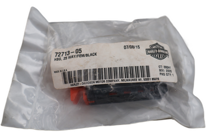 72713-05 NEW OEM 2005-2007 HARLEY-DAVIDSON FLHTP FLHP HOUSING 25 WAY FEMALE BLACK