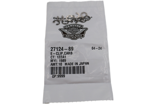 27124-89 NEW OEM 1984-2006  HARLEY-DAVIDSON CARBURATOR E-CLIP 10-PACK