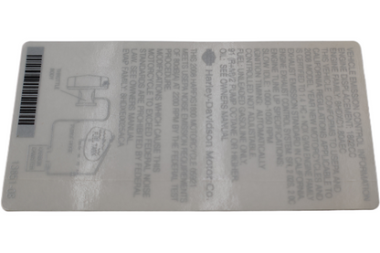 13851-08 NEW OEM 2008 HARLEY-DAVIDSON FXSTSSE2 CVO SPRINGER EMISSIONS LABEL