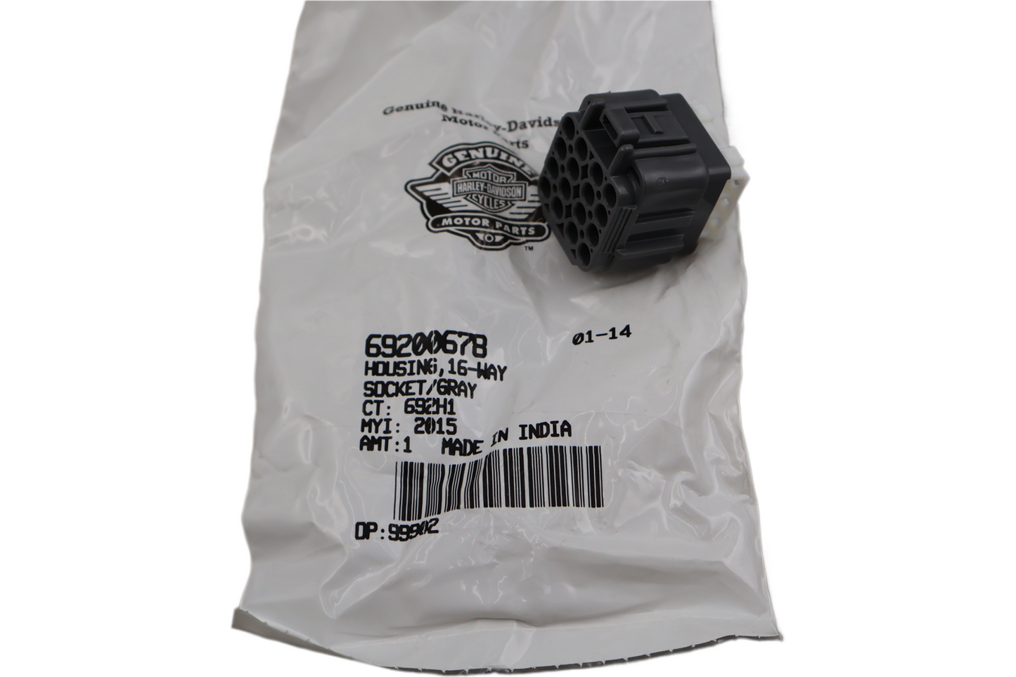 69200678 NEW OEM 2015-2020 HARLEY-DAVIDSON STREET XG500 XG750A HOUSING 16-WAY SOCKET/GRAY