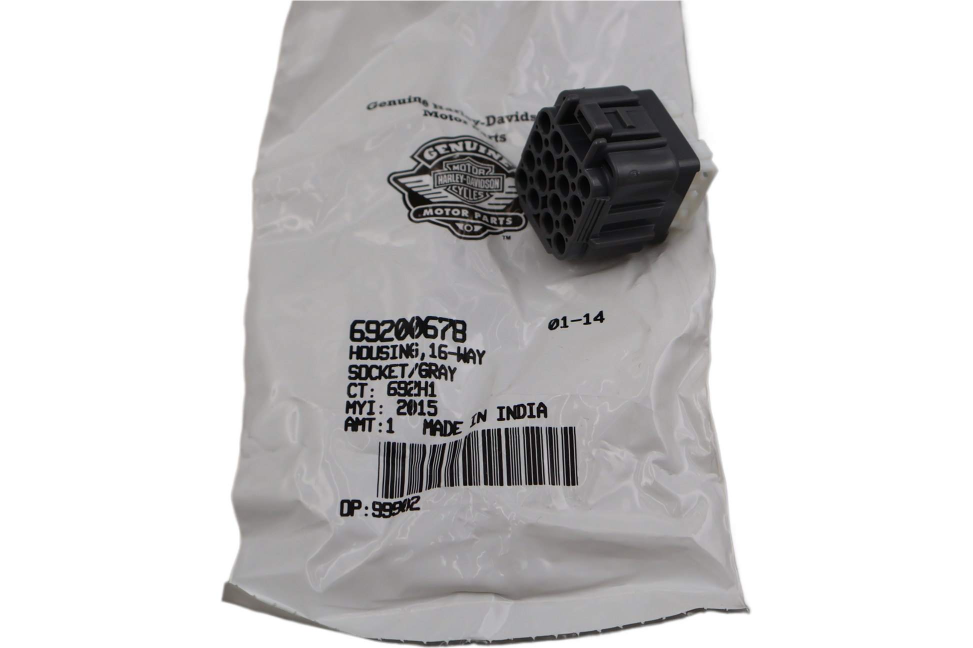 69200678 NEW OEM 2015-2020 HARLEY-DAVIDSON STREET XG500 XG750A HOUSING 16-WAY SOCKET/GRAY