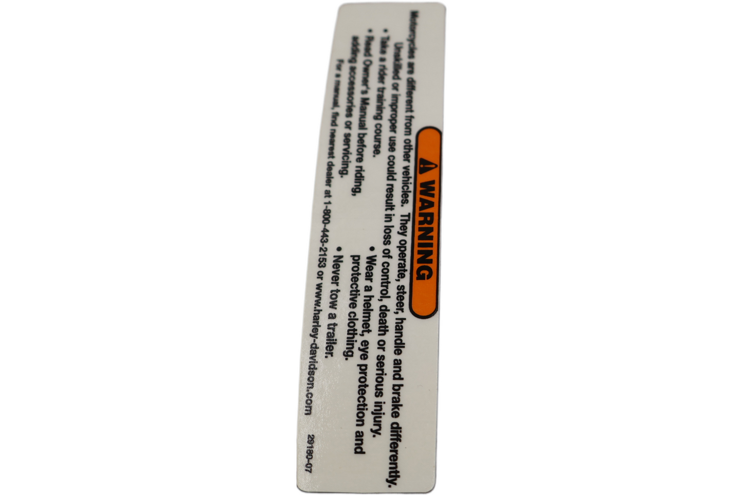 29180-07 NEW OEM 2007-2010 HARLEY-DAVIDSON SOFTAIL & DYNA CVO AIR CLEANER WARNING LABEL