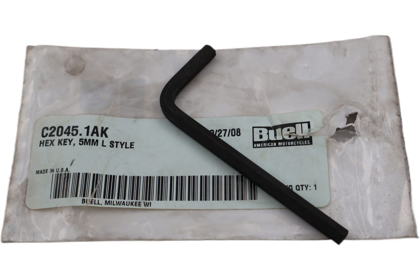 C2045.1AK NEW OEM BUELL HEX KEY  5MM L STYLE C2045.1AK