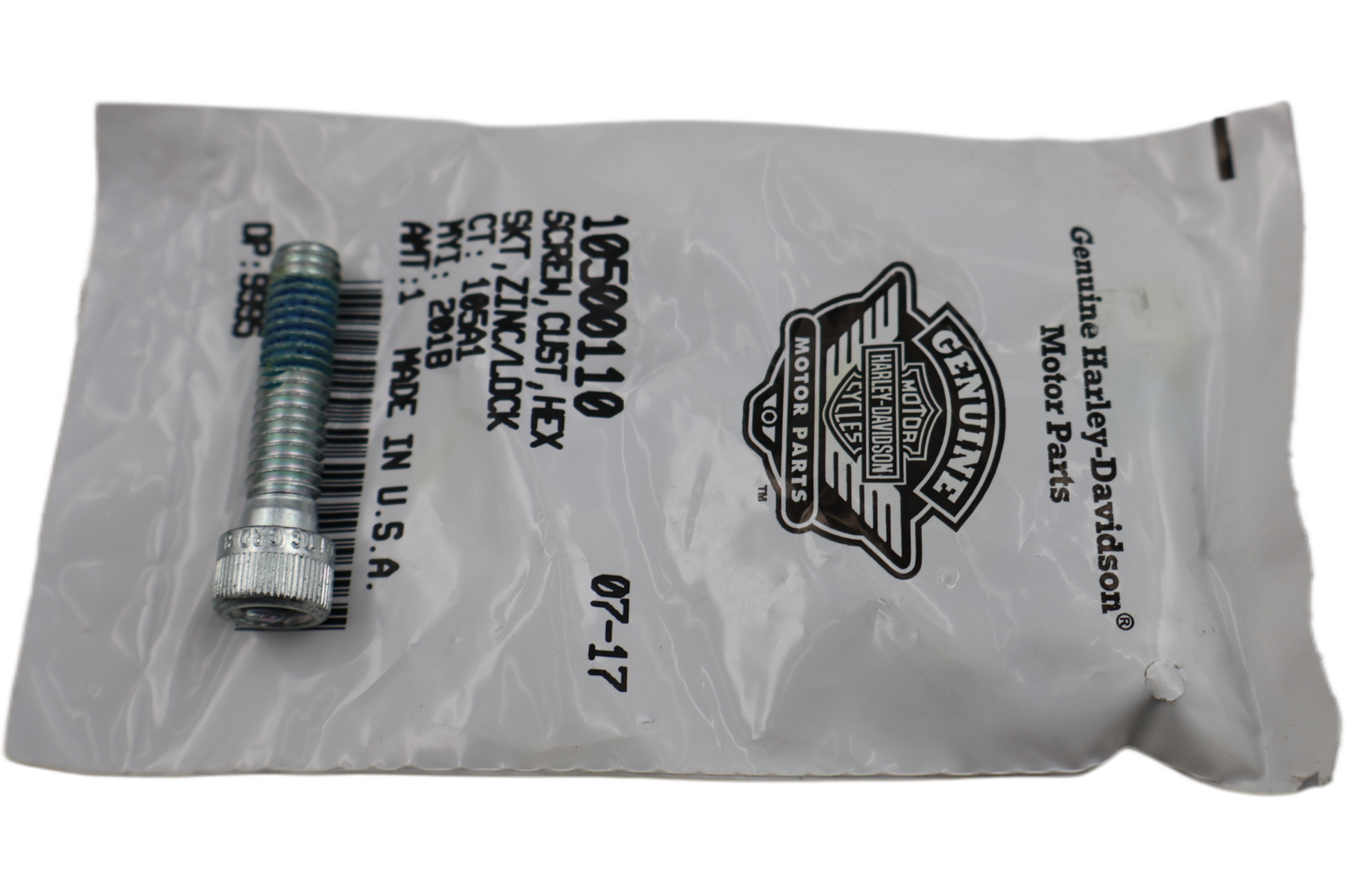 10500110 NEW OEM HARLEY-DAVIDSON CUST HEX SKT ZINC/LOCK SCREW 10500110