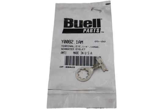 Y0082.1AM NEW OEM BUELL TERMINAL EYE 1/4 - 14AWG SERRATED EYELET Y0082.1AM
