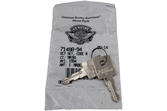 71498-94 NEW OEM HARLEY-DAVIDSON SPORTSTER XL KEY SET CODE R 71498-94