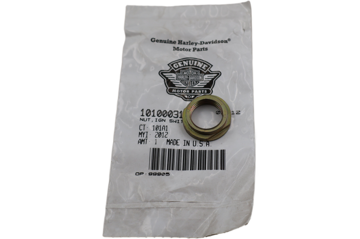 10100031 NEW OEM HARLEY-DAVIDSON IGNITION SWITCH NUT 10100031