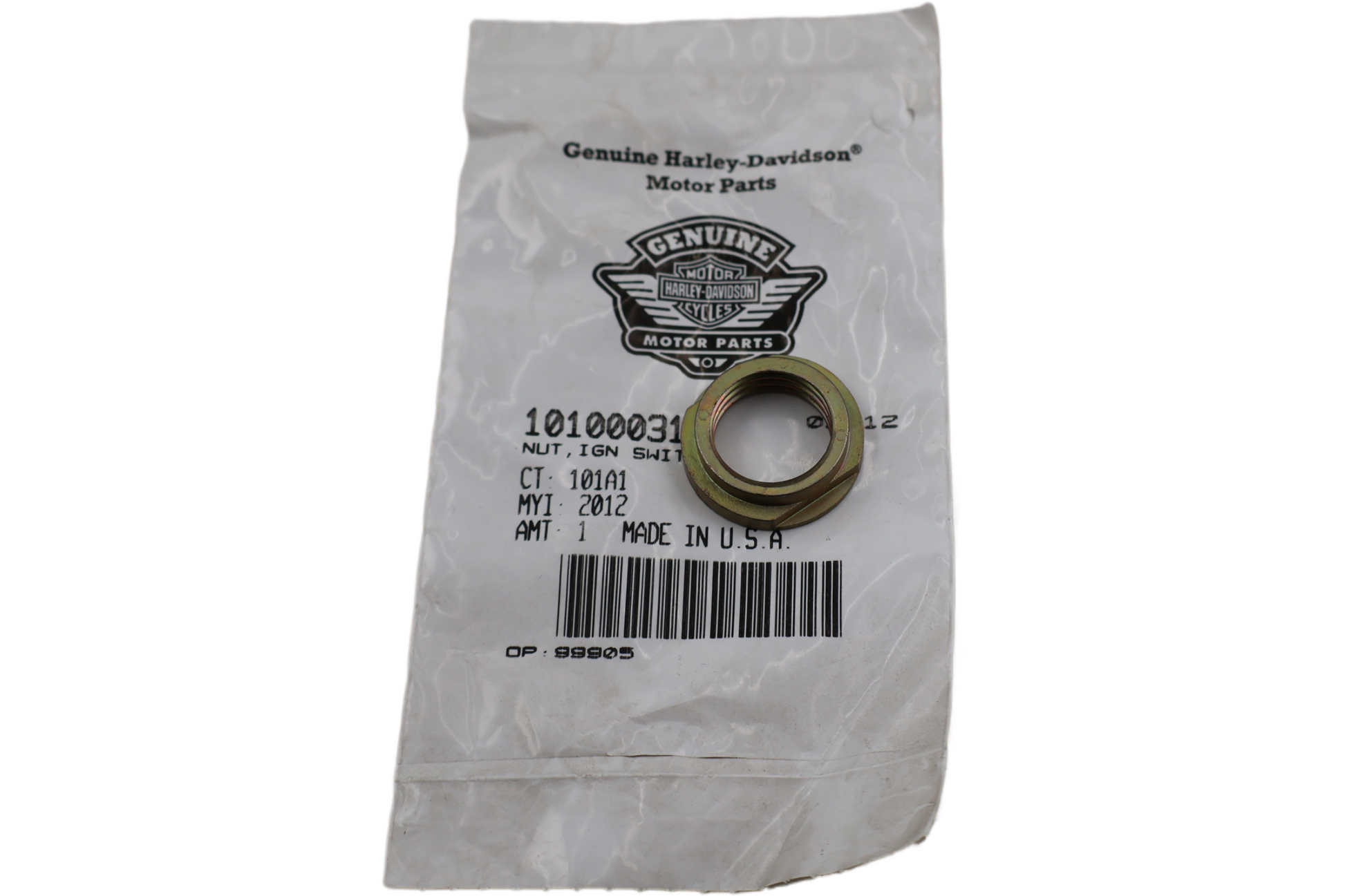 10100031 NEW OEM HARLEY-DAVIDSON IGNITION SWITCH NUT 10100031