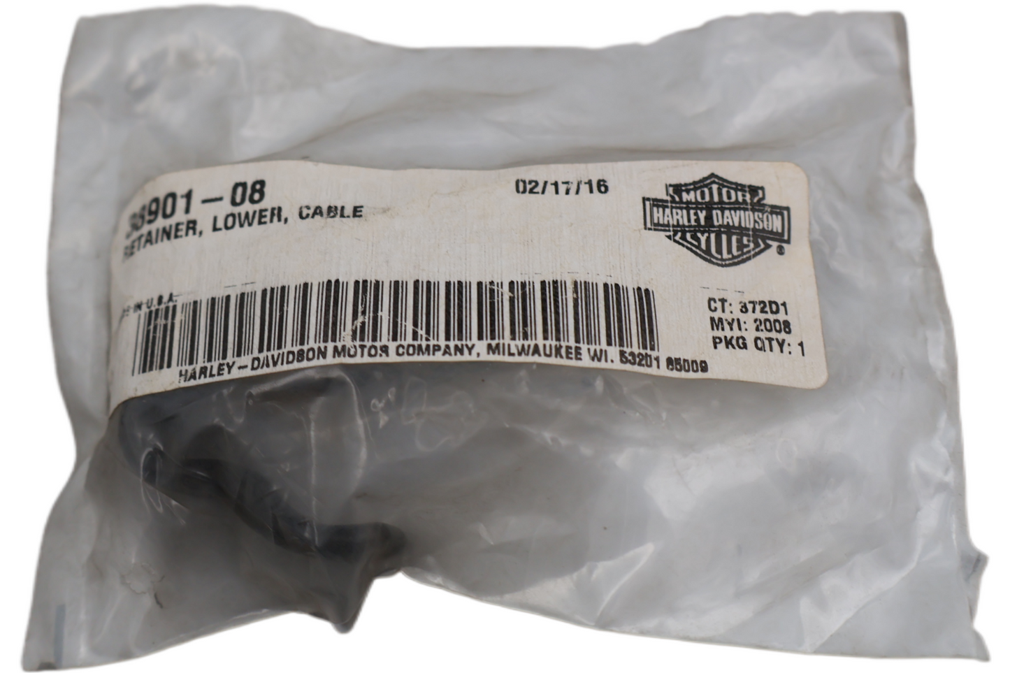 38901-08 NEW OEM 2008 HARLEY-DAVIDSON CVO TOURING LOWER CABLE RETAINER