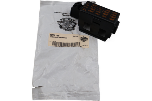 72538-06 NEW OEM HARLEY-DAVIDSON FUSE BLOCK COVER W/GRAPHICS 72538-06