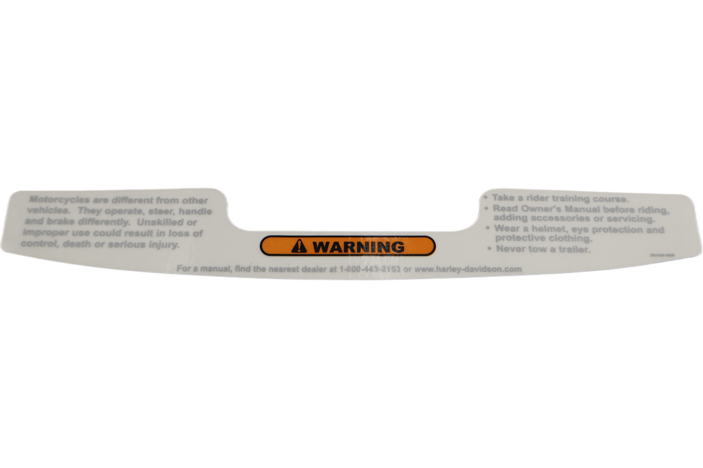 29449-98B NEW OEM 1999-2005 HARLEY-DAVIDSON SOFTAIL & DYNA AIR CLEANER WARNING LABEL,