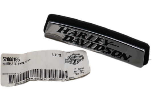 52000155 NEW OEM 2014-2017 HARLEY-DAVIDSON FXDL DYNA LOW RIDER SEAT NAMEPLATE