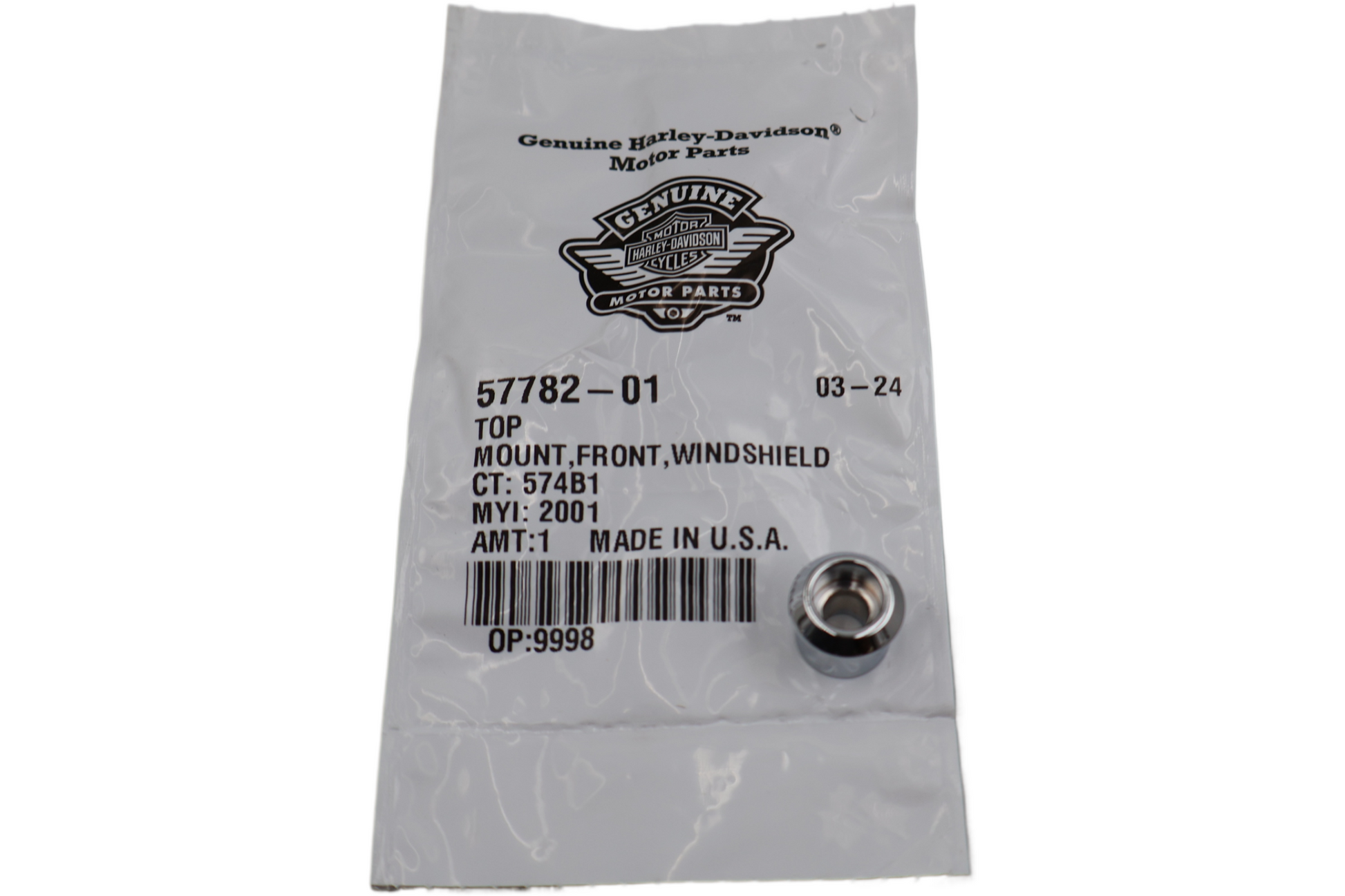 57782-01 NEW OEM 2006 HARLEY-DAVIDSON VRSC VROD WINDSHIELD FRONT TOP MOUNT