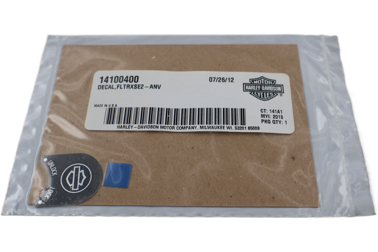 14100400 NEW OEM 2013 HARLEY-DAVIDSON FLTRXSE2 IGNITION SWITCH DECAL.