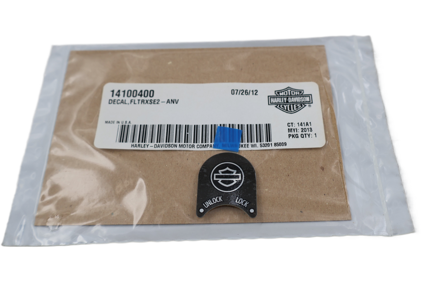 14100400 NEW OEM 2013 HARLEY-DAVIDSON FLTRXSE2 IGNITION SWITCH DECAL.