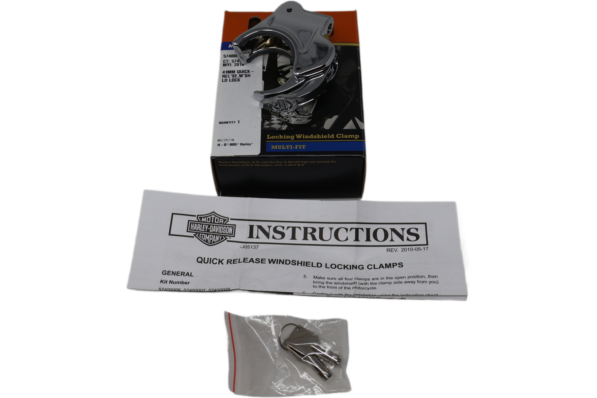 57400007 NEW OEM HARLEY-DAVIDSON QUICK RELEASE WINDSHIELD CLAMP LOCKING W/KEY