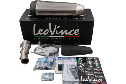 14274ST NEW LEO VINCE FACTORY S TITANIUM MUFFLERS FITS 2017-2018 BMW R1200R/RS