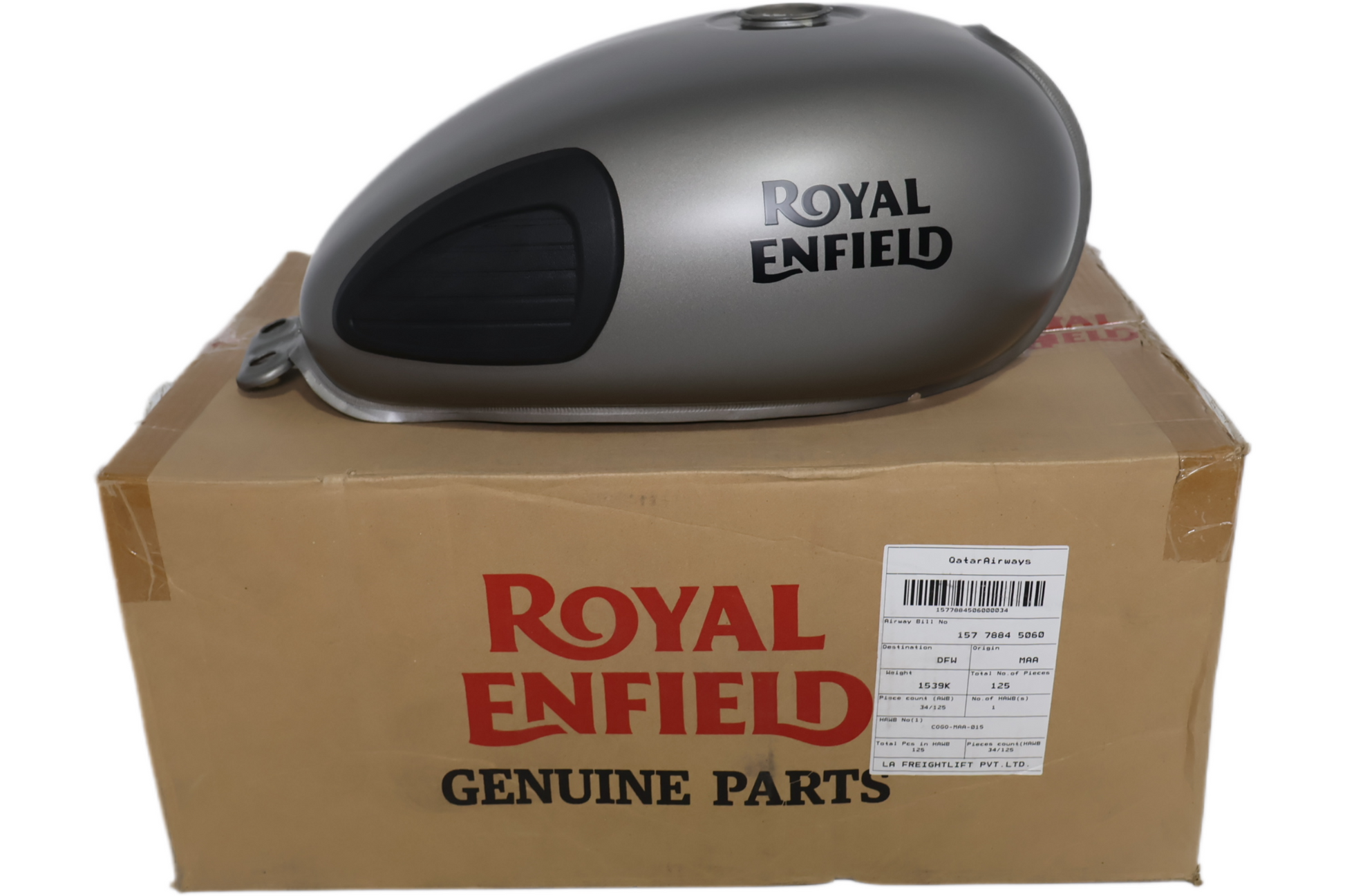 RAK00077/B NEW OEM ROYAL ENFIELD GAS TANK GUNMETAL GREY  W/DECAL RAK00077/B