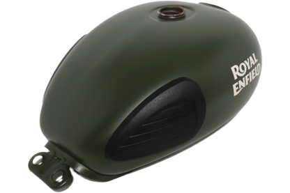 RAK00078 ROYAL ENFIELD FUEL GAS PETROL TANK OLIVE GREEN W/DECALS RAK00078