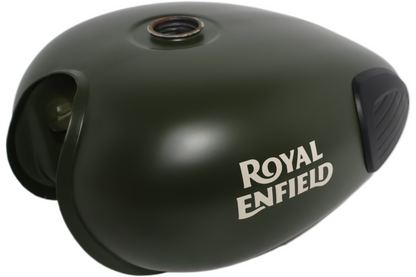 RAK00078 ROYAL ENFIELD FUEL GAS PETROL TANK OLIVE GREEN W/DECALS RAK00078