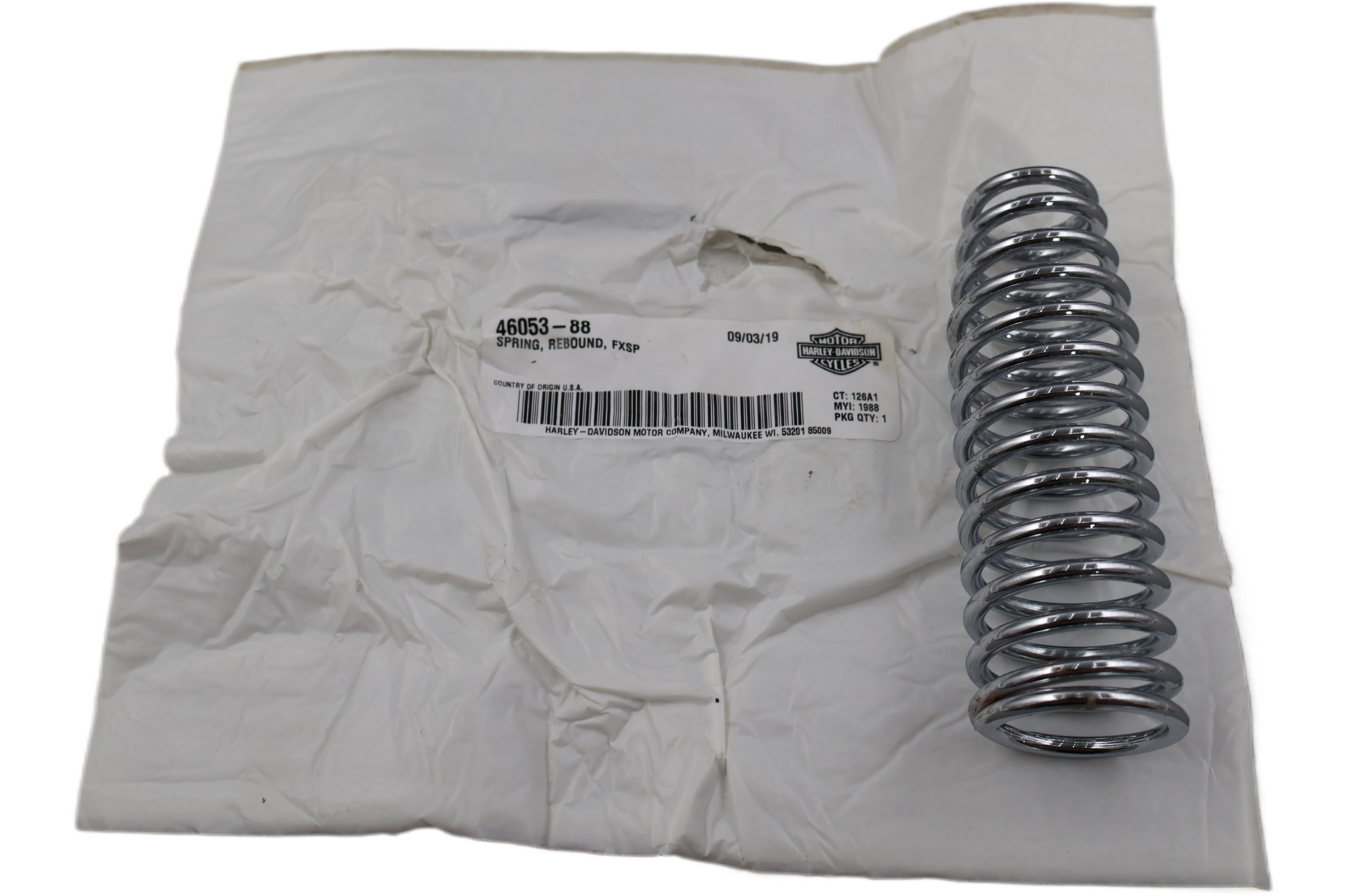 46053-88 NEW OEM 1988-2011 HARLEY SPRINGER FL FX FRONT END REBOUND SPRING HERITAGE