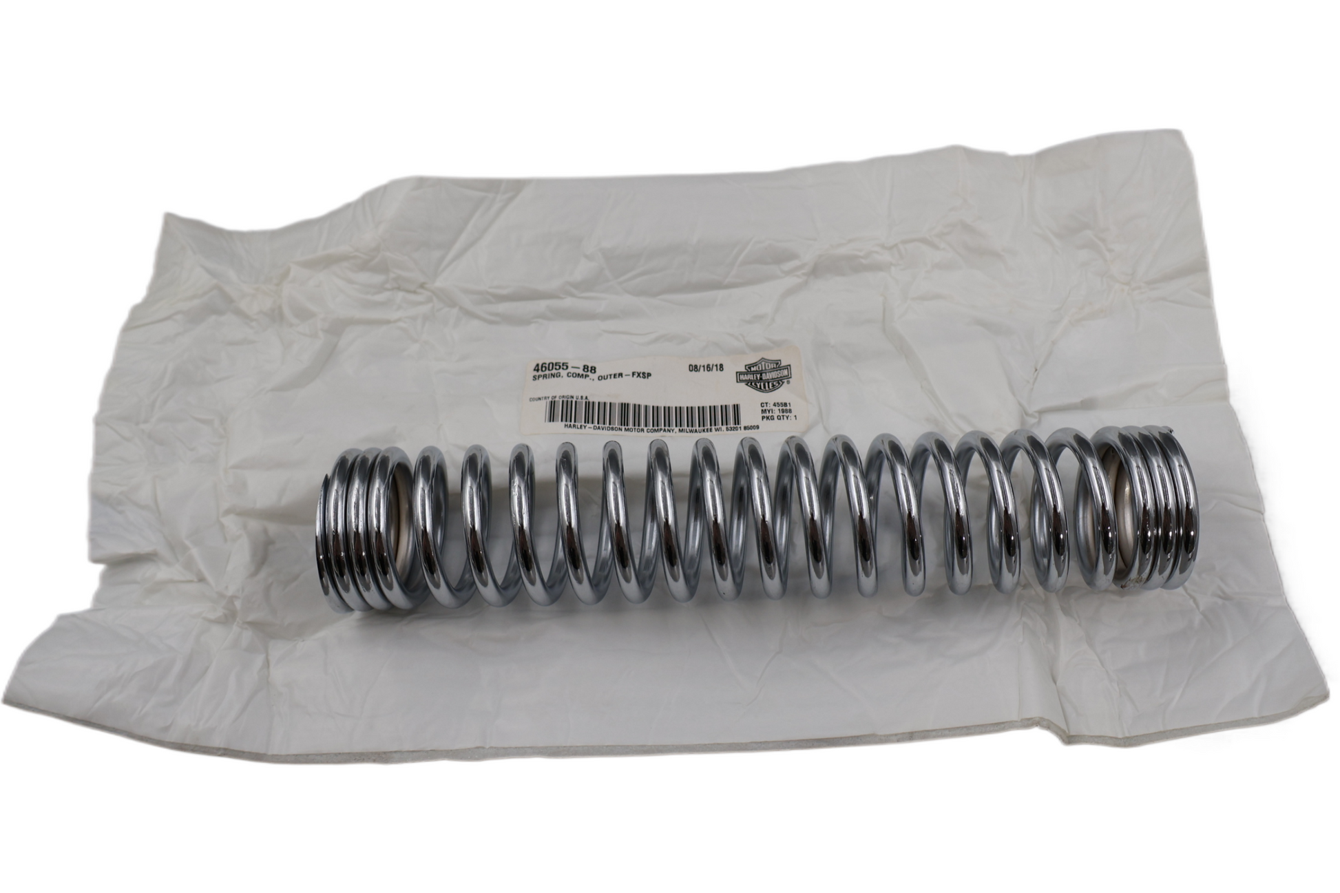 46055-88 NEW OEM 1988-2011 HARLEY SPRINGER FL FX HERITAGE FRONT END OUTER SPRING