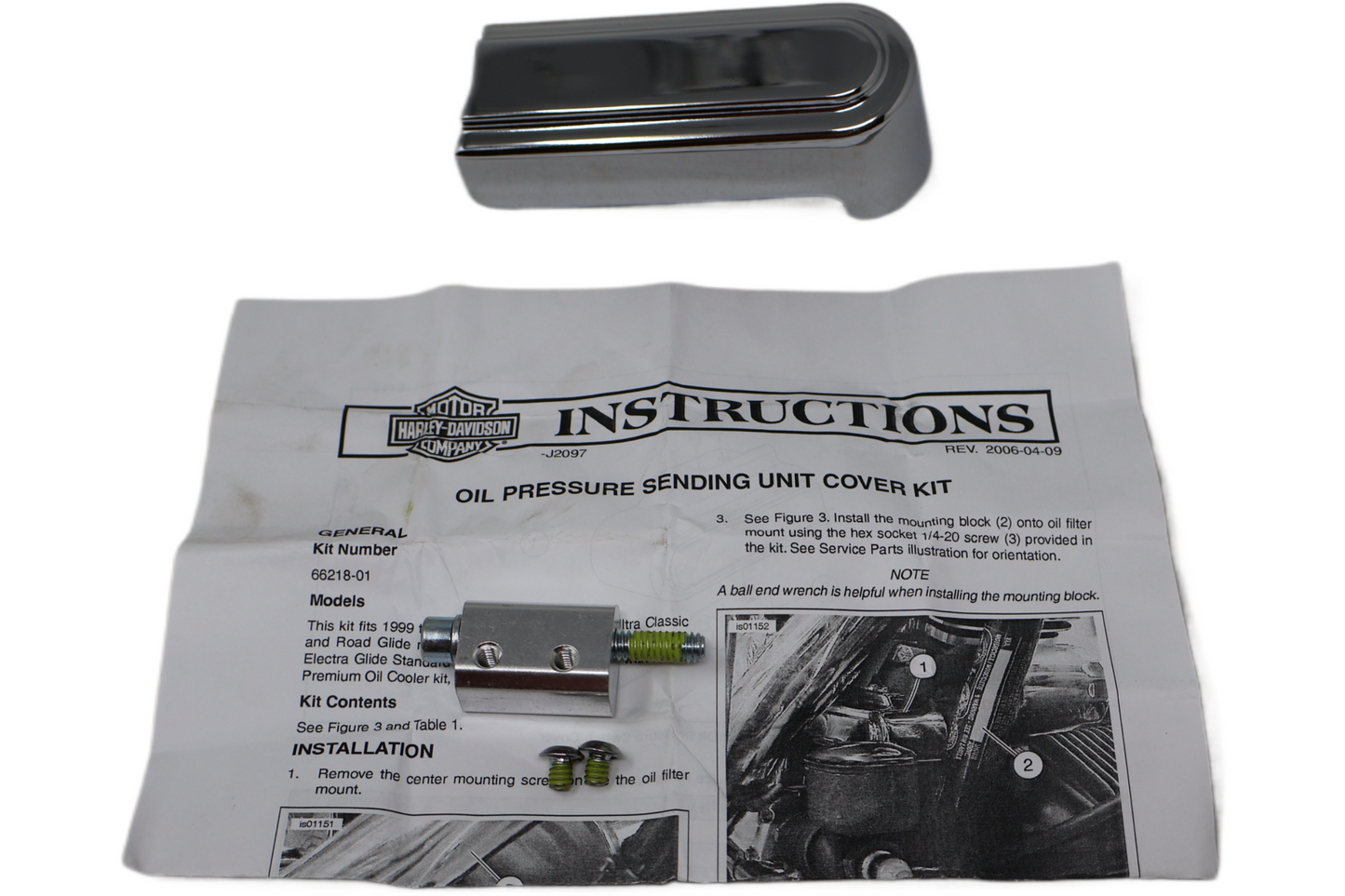 66218-01 NEW OEM NOS 1999-2006 HARLEY-DAVIDSON TOURING OIL PRESSURE SWITCH COVER