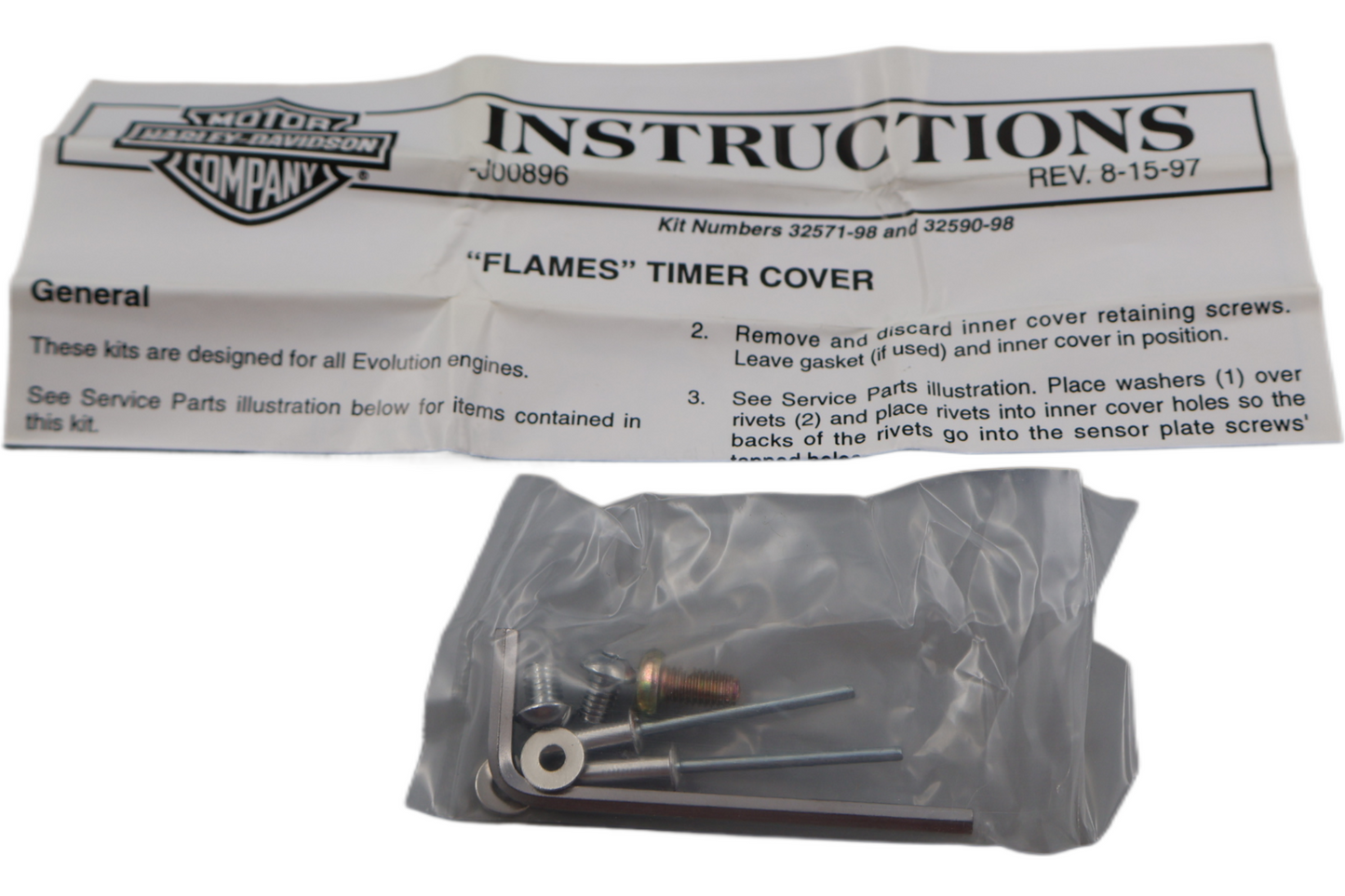 32590-98 NEW OEM 1970-1999 HARLEY-DAVIDSON FLAMES VERTICAL TIMER POINTS COVER