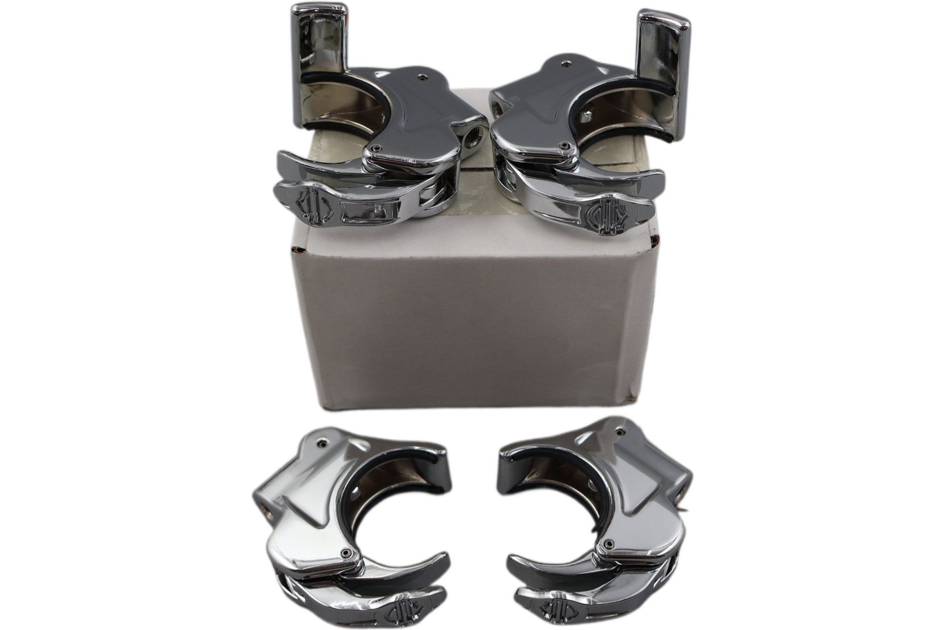 59856-05 NEW OEM HARLEY-DAVIDSON 41MM QUICK DISCONNECT WINDSHIELD CLAMPS SET