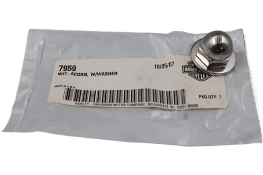 7959 NEW OEM 1997-2011 HARLEY-DAVIDSON ACORN NUT W/WASHER FITS HERITAGE SPRINGER CROSSBONES FXSTS