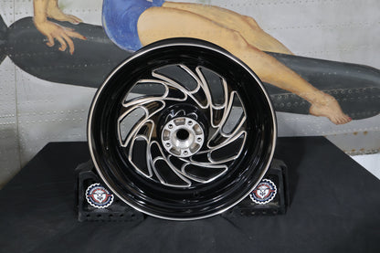 40900065 NEW OEM 2008-2017 HARLEY-DAVIDSON SOFTAIL FX  GLOSS BLACK TYPHOON REAR WHEEL
