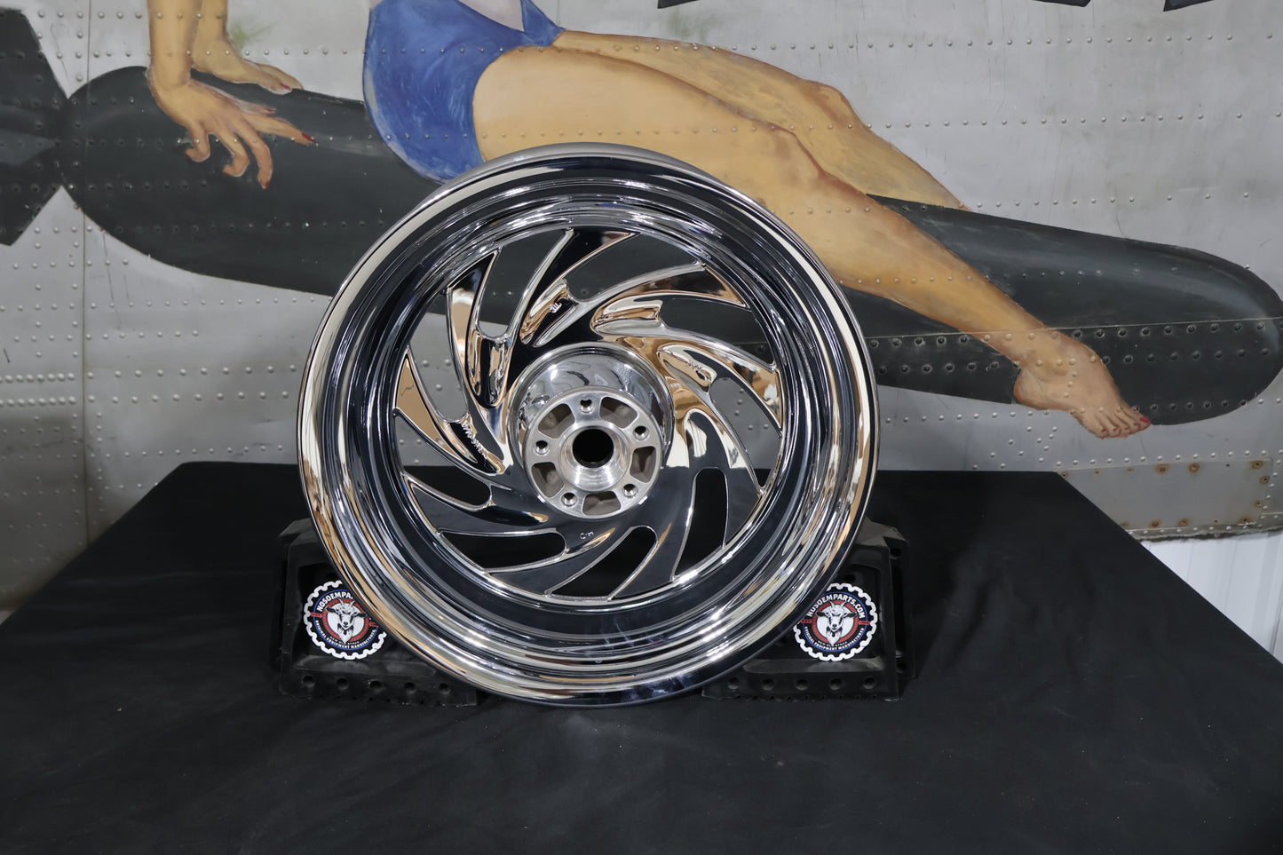 40884-08 NEW OEM 2008-2017 HARLEY-DAVIDSON SOFTAIL FX CHROME TYPHOON REAR WHEEL